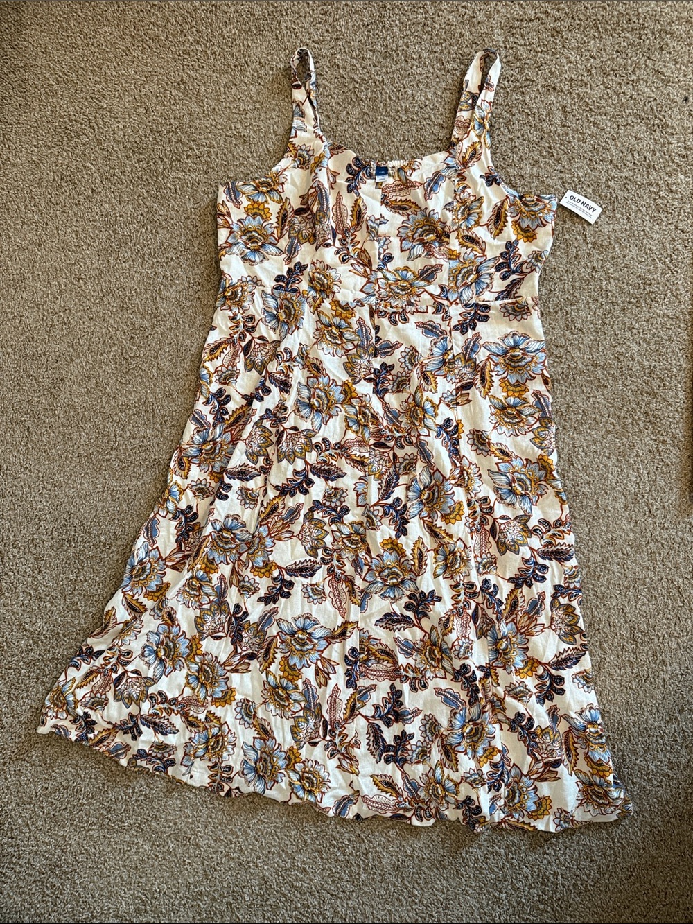 Floral White Sleeveless Summer Dress